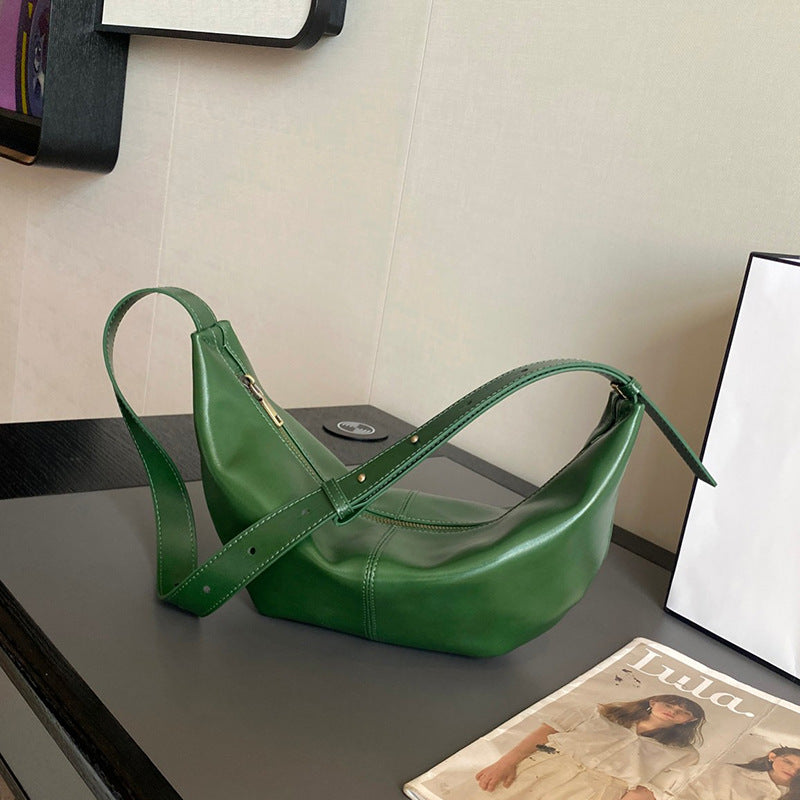 Women's Summer Genuine Leather Dumpling High-grade Croissant Women's Shoulder Bag