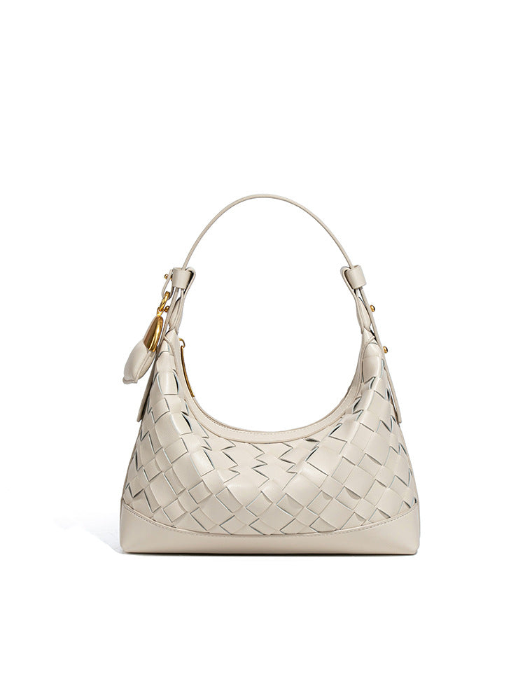 Korean Style Simple Woven Fashion Moon Bags