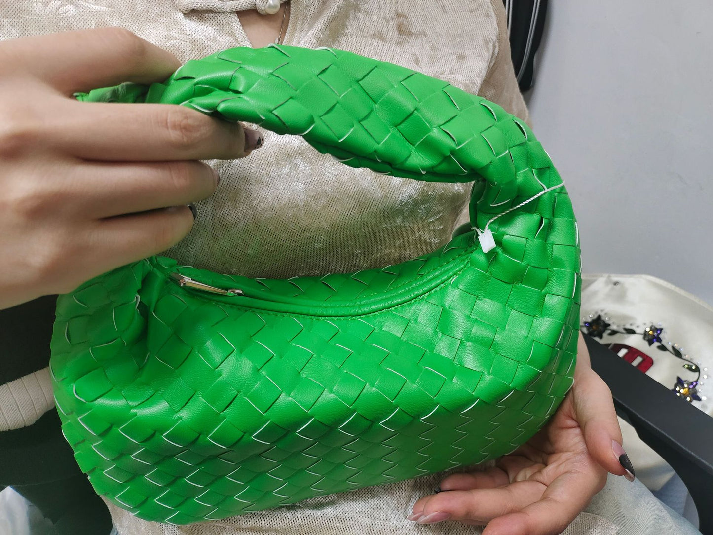 Women's Woven Popular Horn Knotted Portable Underarm Bags