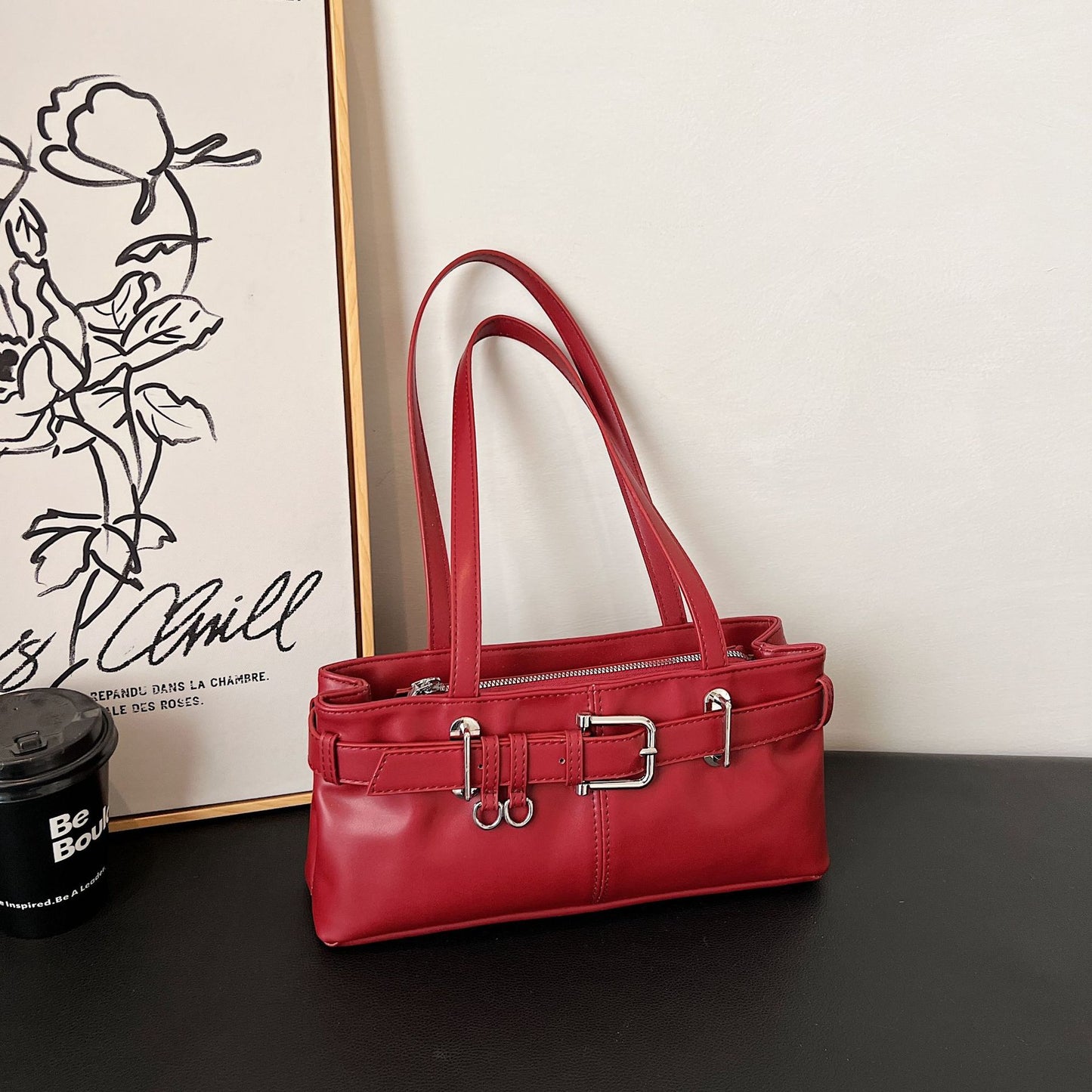 Korean Style Versatile Trendy Western Fashion Cool Large Handbags