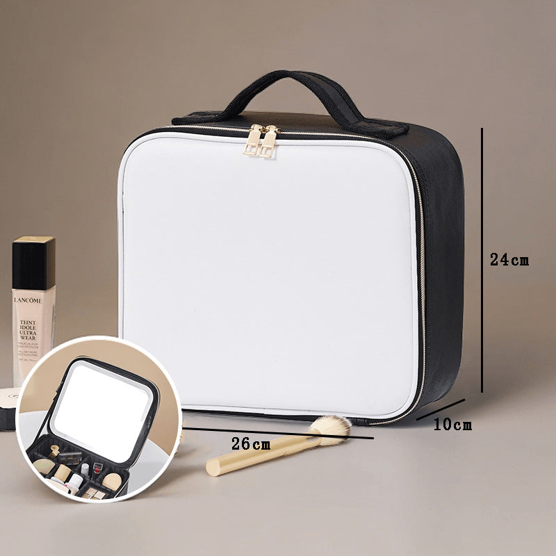 High-grade Large Capacity With Light Mirror Cosmetic Case