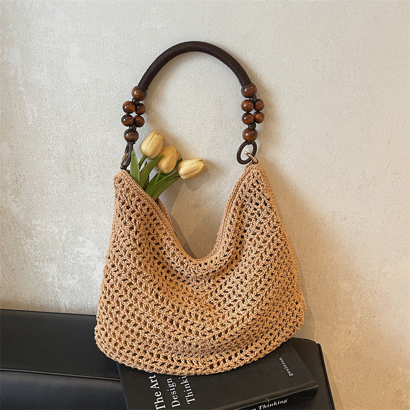 Women's Seaside Vacation Style Fashion Beach Woven Large Capacity Women's Messenger Bag