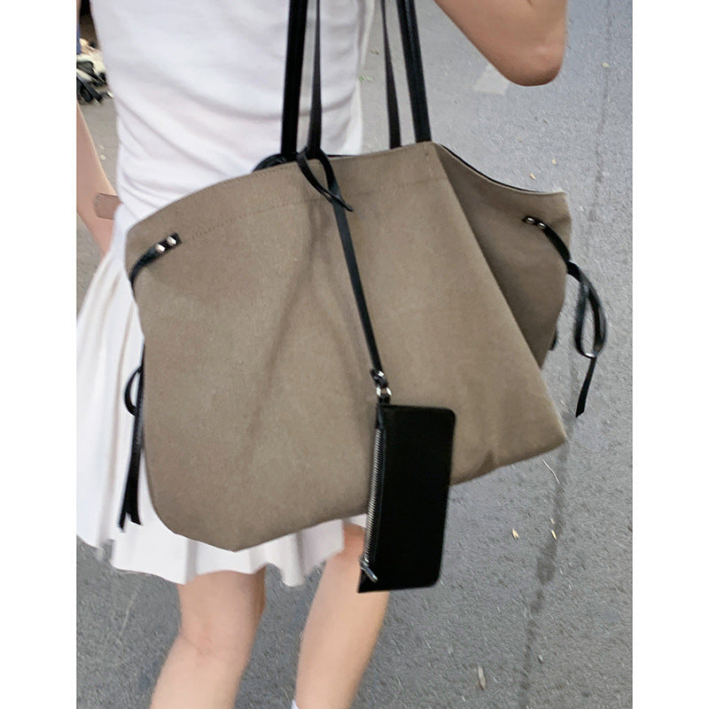 Women's Retro Large Capacity Canvas Simple Portable Tote Bags