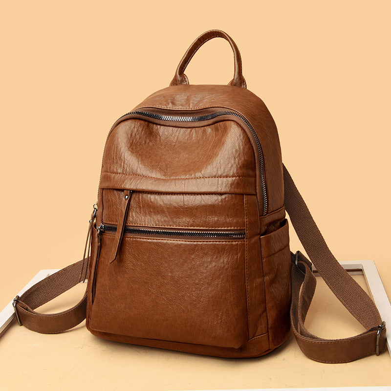 Women's Solid Color Fashion Large Capacity Versatile Backpacks
