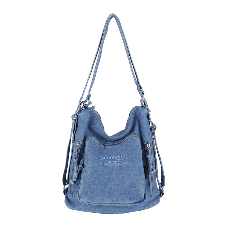 Denim Large Capacity Class Commuter Korean Women's Shoulder Bag