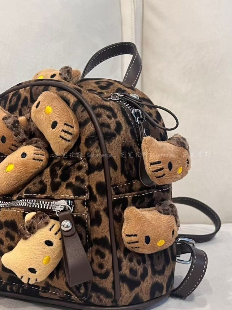 Niche Hot Leopard Print Storage Carrying Backpacks