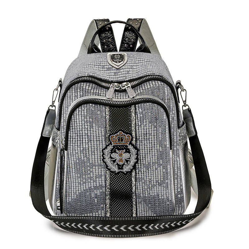 Women's Soft Leather Large Capacity Wrinkled Personality Multipurpose Backpacks