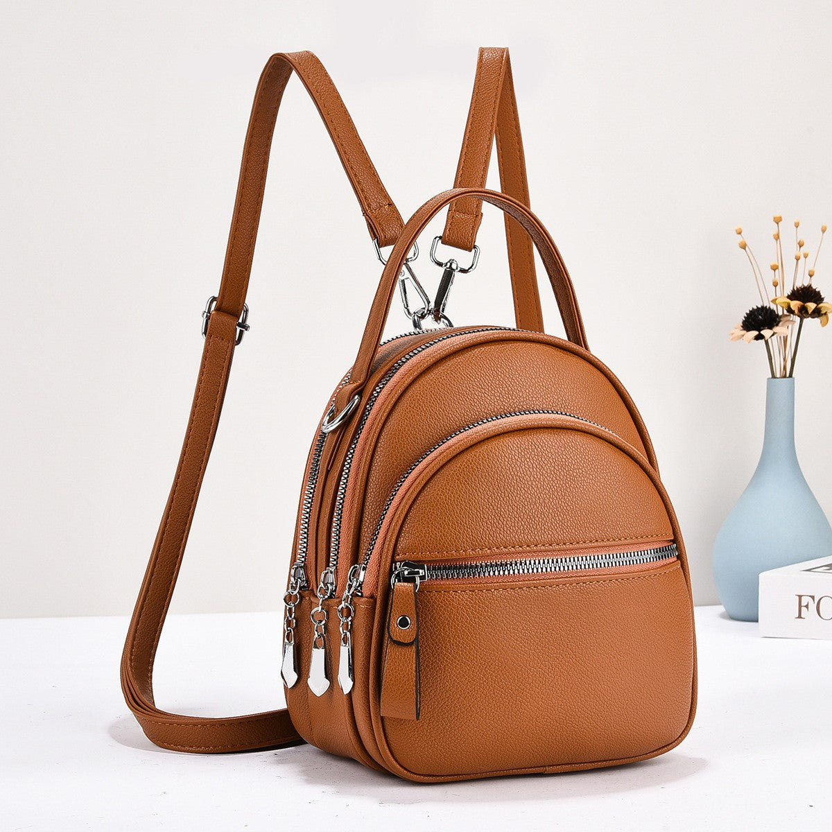 Women's Textured Preppy Style Trendy Korean Women's Backpack
