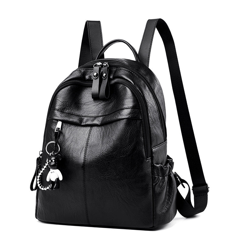 Popular New Women's Leather Soft Korean Women's Backpack
