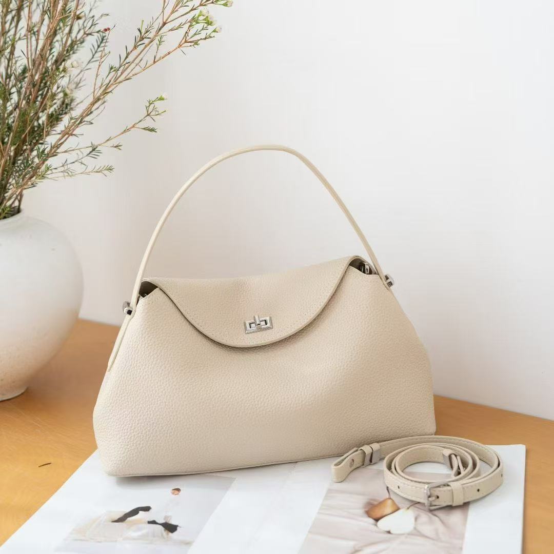 Women's Black Large Capacity High-grade First Layer Handbags