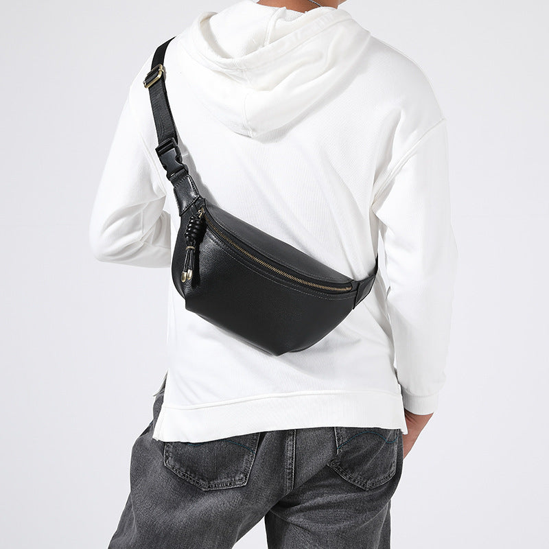 Unisex Lightweight Commuter Trendy First Layer Cowhide Polyester Men's Messenger Bag