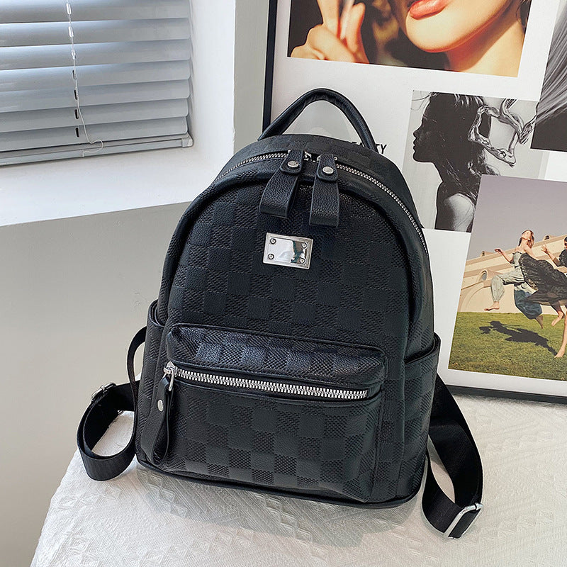 Leather Lightweight Plaid Fashion Western Style Backpacks