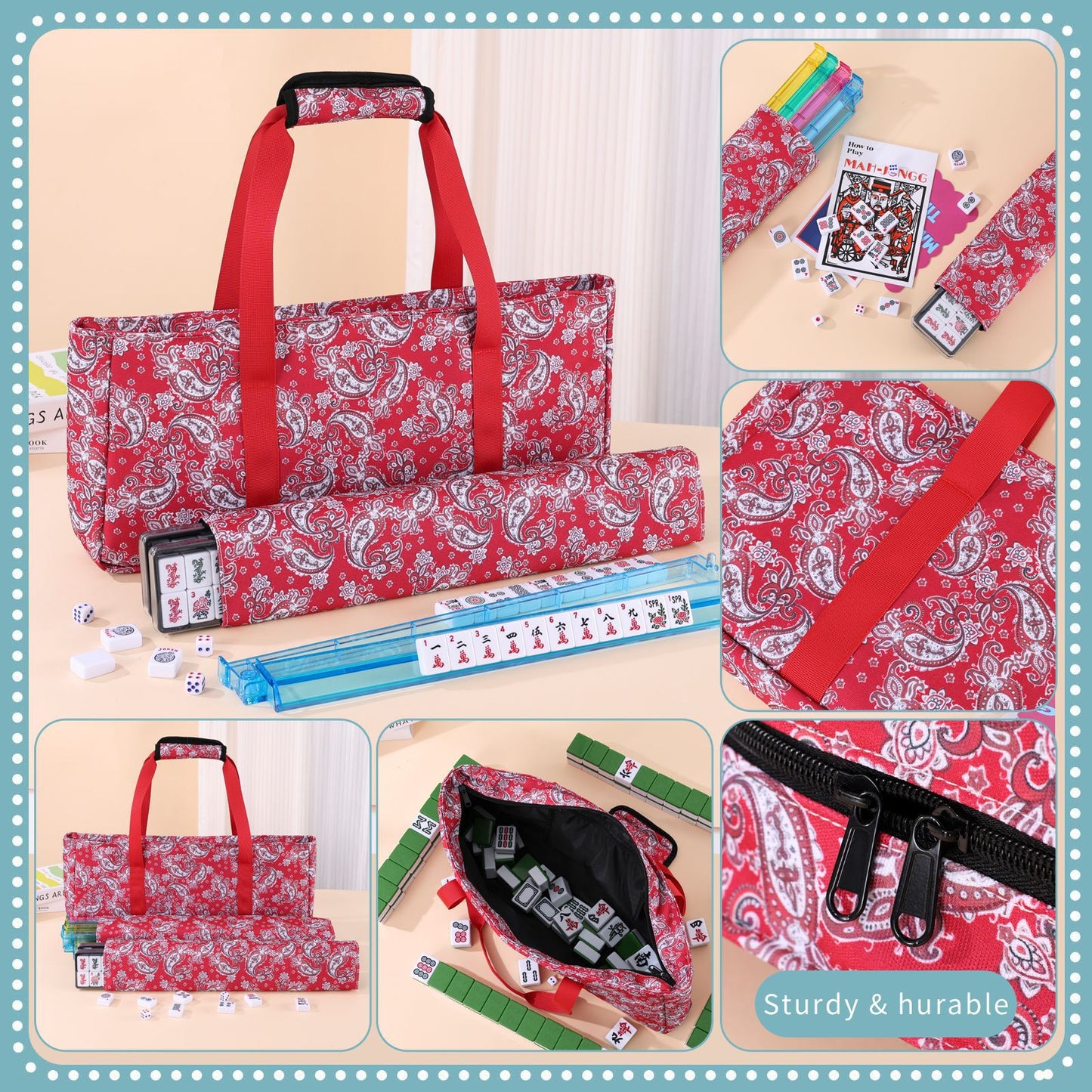Cashew Printing Mahjong Storage Large Capacity Good-looking Makeup Bag