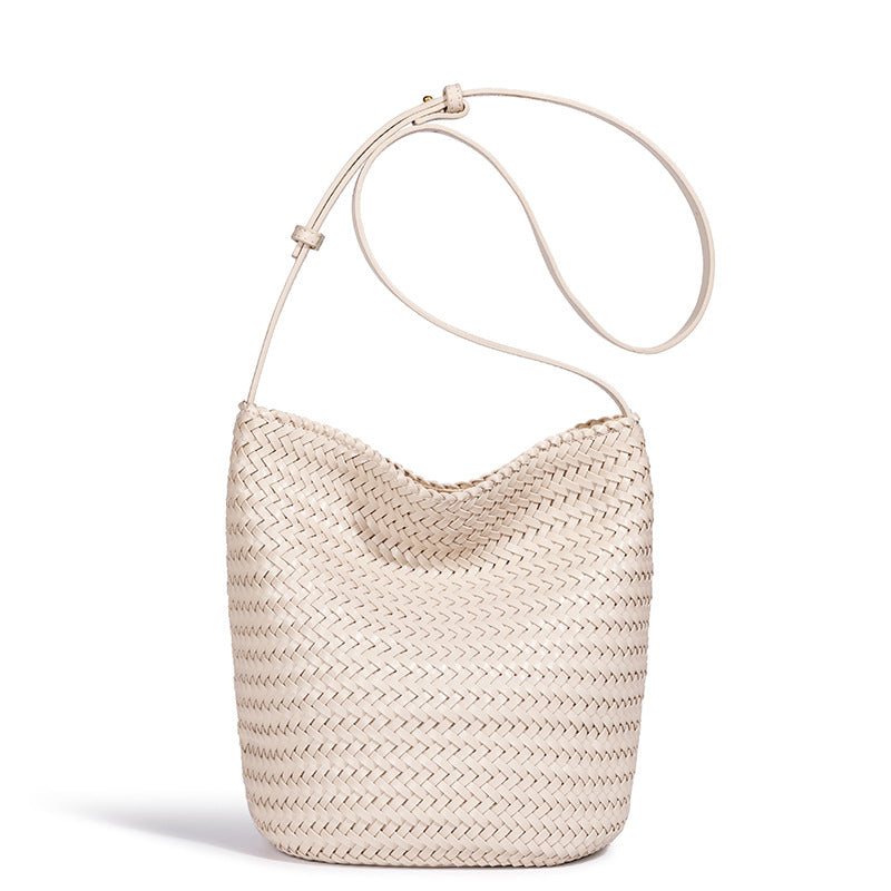 Classy Women's Retro Woven Handmade Leisure Bucket Bags