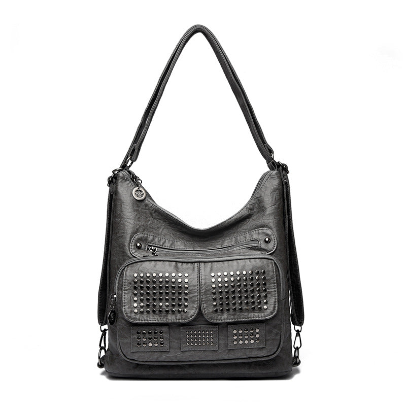 Women's Motorcycle Rivet Large Capacity Multipurpose Retro Women's Messenger Bag
