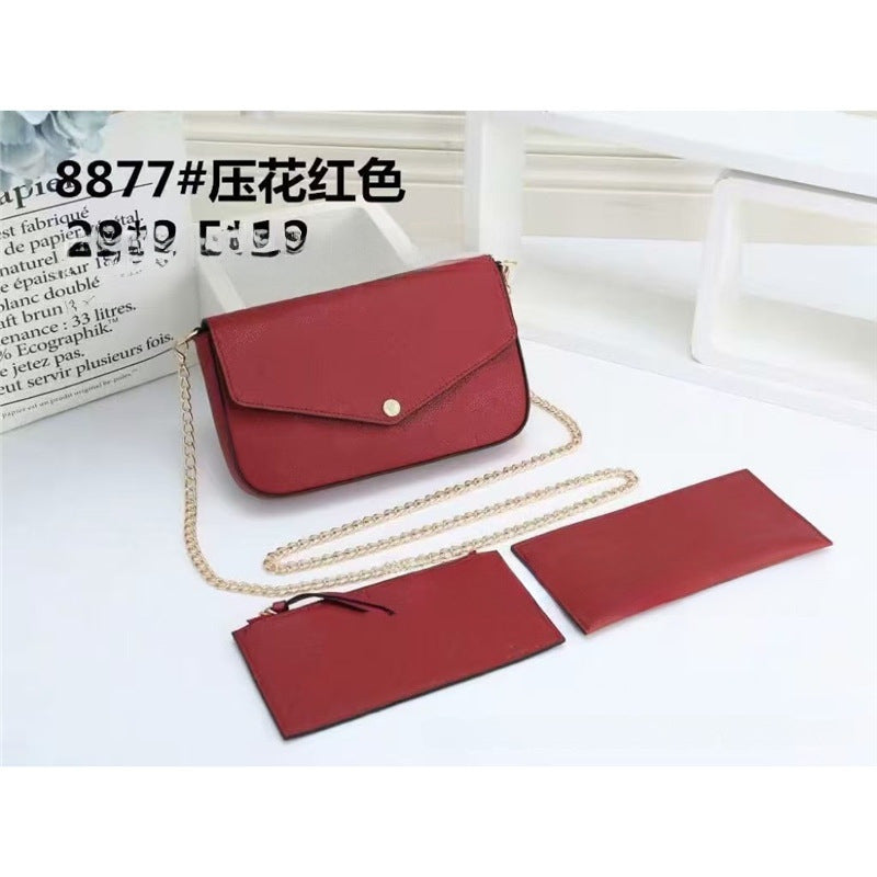 Women's Chain Three-in-one Embossed Simple Envelope Bags