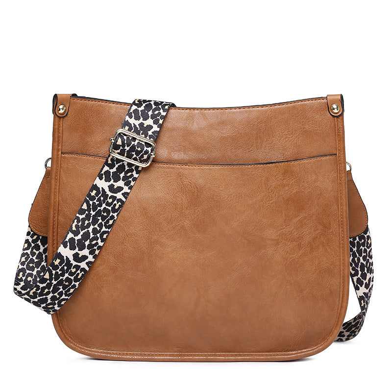 Women's Leopard Strap Leather Classic Commute Leisure Women's Messenger Bag
