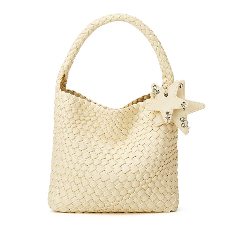 Women's Gun Champagne Hand-woven Large Capacity High-grade Women's Shoulder Bag