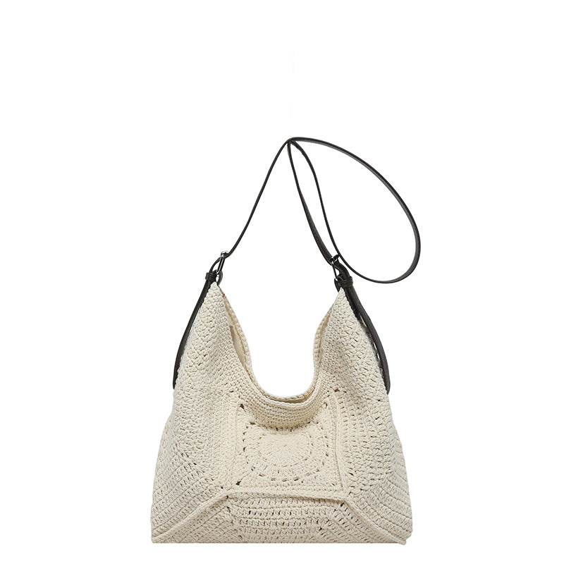 Women's Retro Hand-woven Crocheted Cotton Thread Underarm Lazy Bags