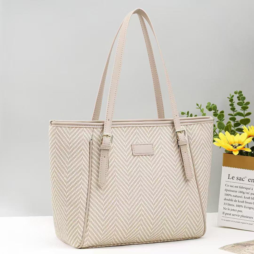 Temperament Korean Style Trendy Stone Pattern Macaron One Large Capacity Tote Bag