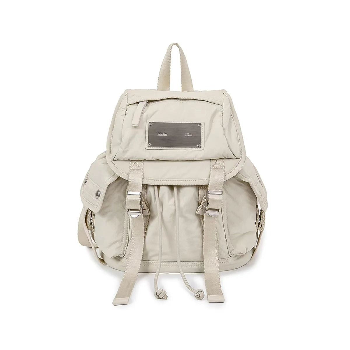 Niche Large Capacity Storage Metal Label Nylon Leisure Backpack