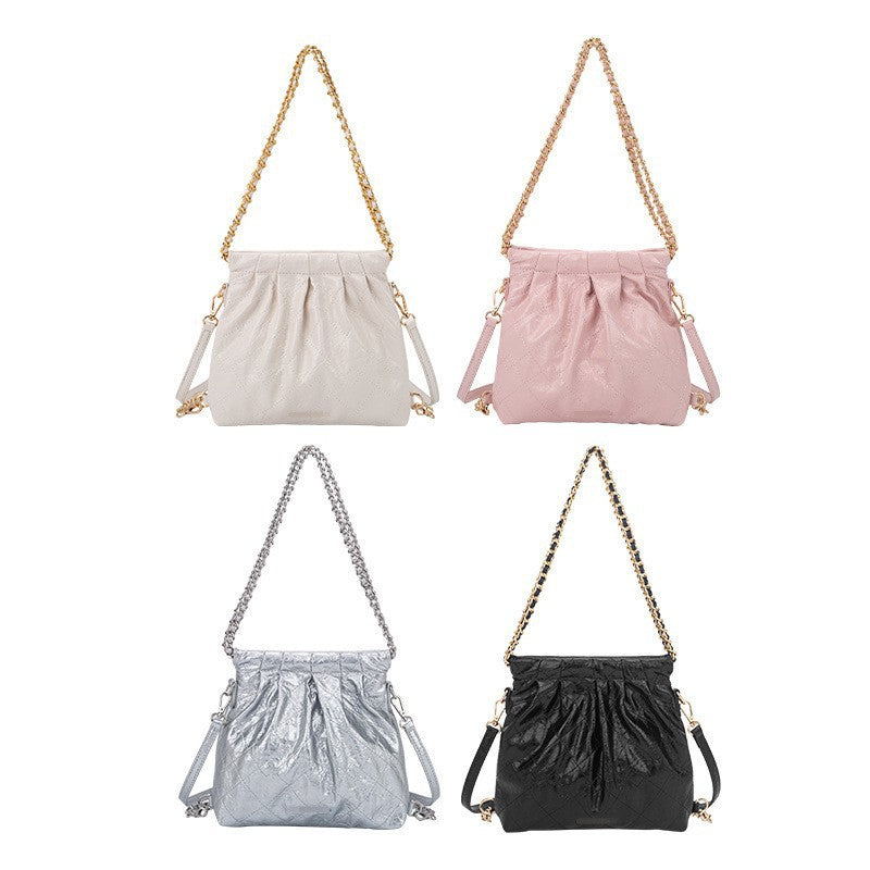 Female Hobo Versatile Chain Rhombus Fashion Backpacks