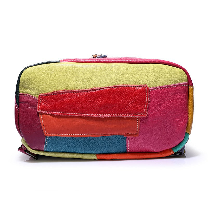 Women's Summer Fashion Color Contrast Large Capacity Out Colored Mosaic Women's Backpack