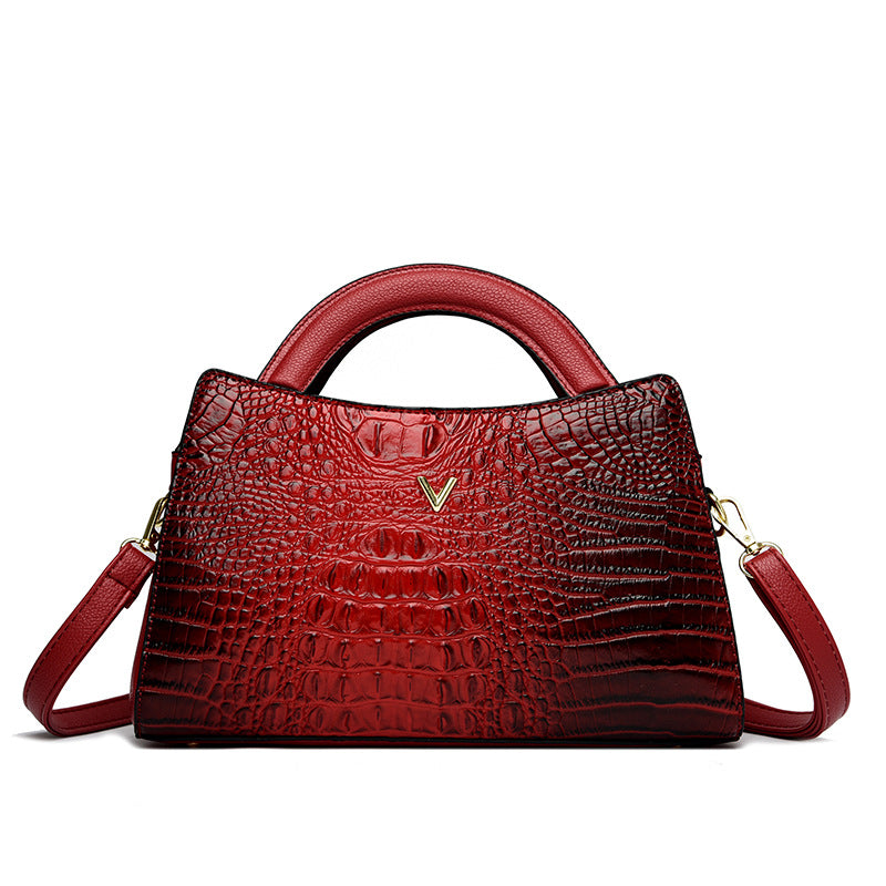 Women's Fashion Crocodile Pattern Popular Embossed High Women's Handbag