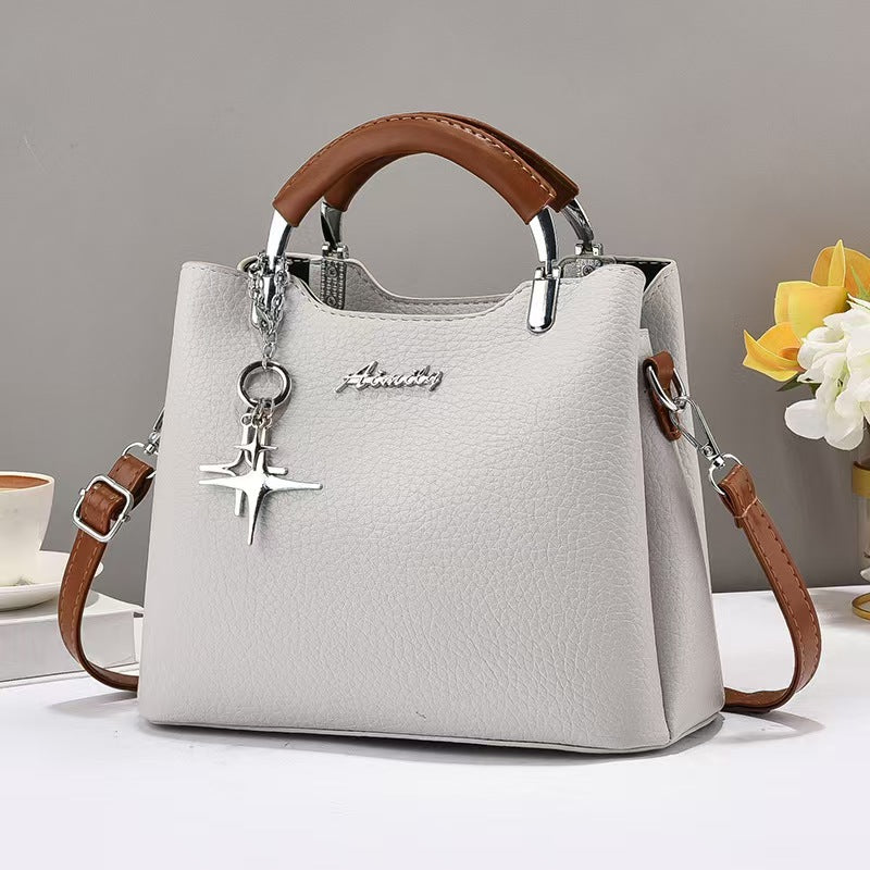 Women's Textured Simple Versatile Soft Leather Large Capacity Women's Handbag