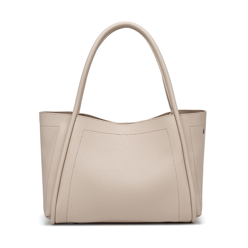 Women's Korean Textured Vegetable Basket Simple Commuting Handbags