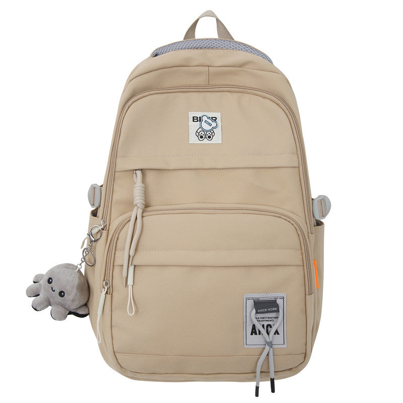 Style Solid Color For Boys Large Capacity Trendy Simple Backpacks