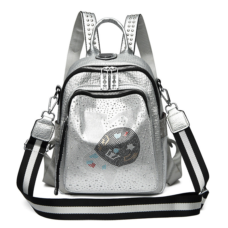Women's Personality Big Eyes Western Style Large Capacity Backpacks