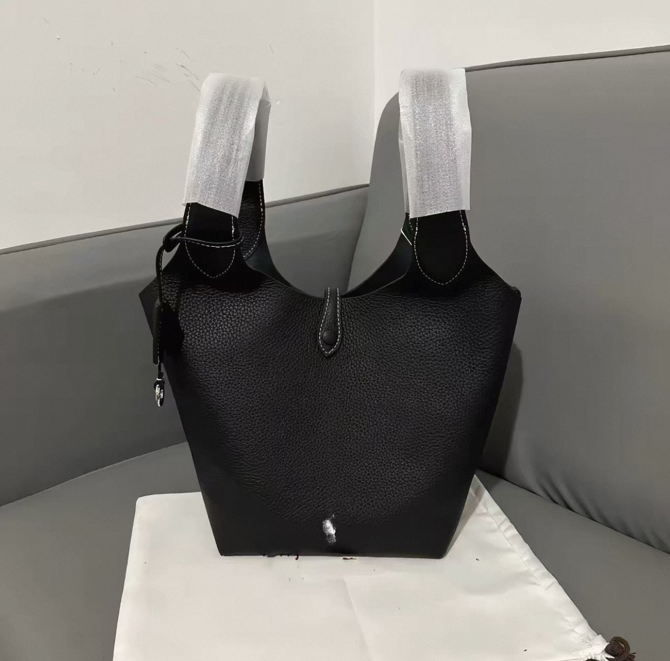 Women's Laf Vegetable Basket Soft Genuine Leather Large Capacity Bucket Bag