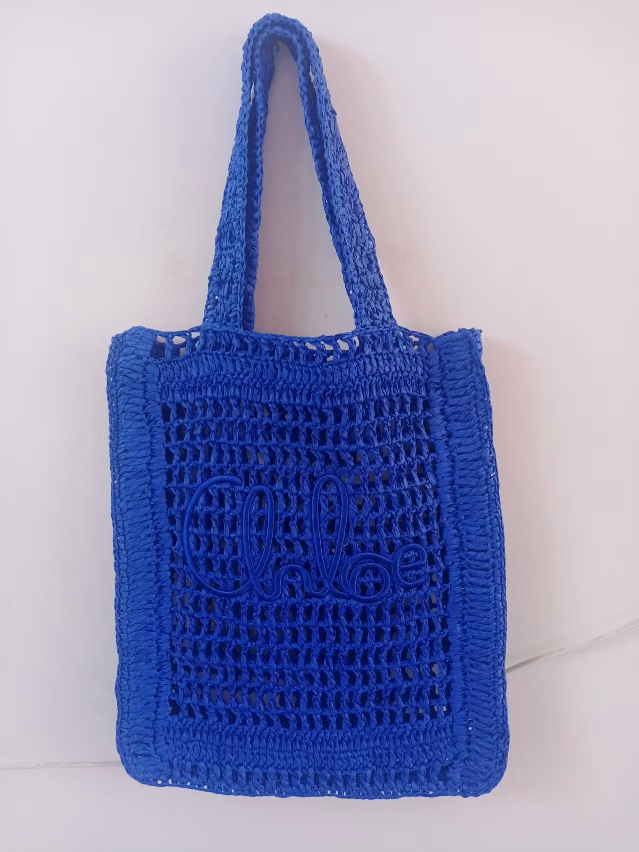 Straw Hollow Woven Large Capacity Three-dimensional Letters Women's Shoulder Bag