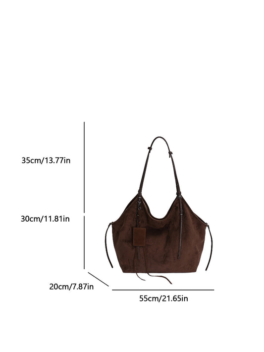 Women's Loose Leopard Print Commuter Retro Fashion Design Large Capacity Shoulder Bags