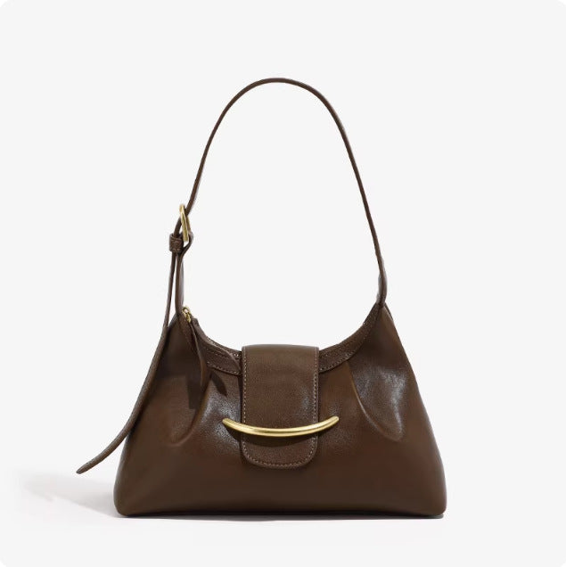 Minimalist Underarm Niche Genuine Leather Dumpling Tote Bag