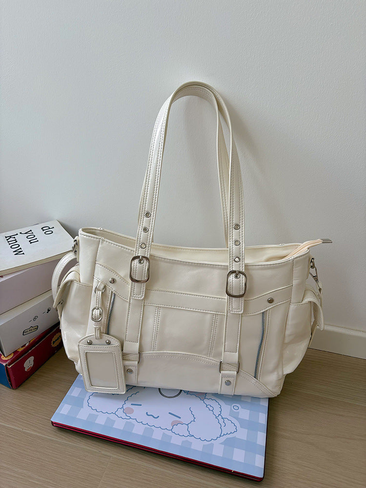Large Capacity Totes Personality Versatile Motorcycle Simple Women's Shoulder Bag