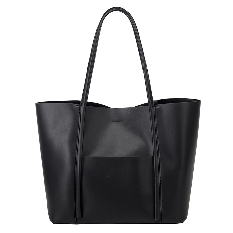 Women's Large Capacity High-grade Leather Commuting Portable Tote Bag