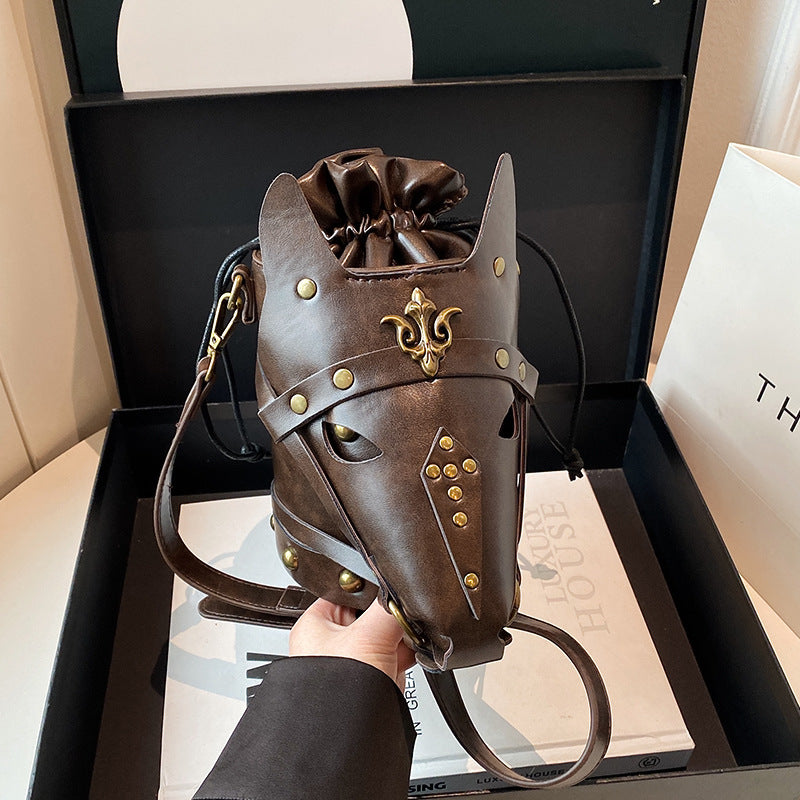 Women's Niche Medieval Retro Style Eccentric Personality Horse Head Women's Messenger Bag
