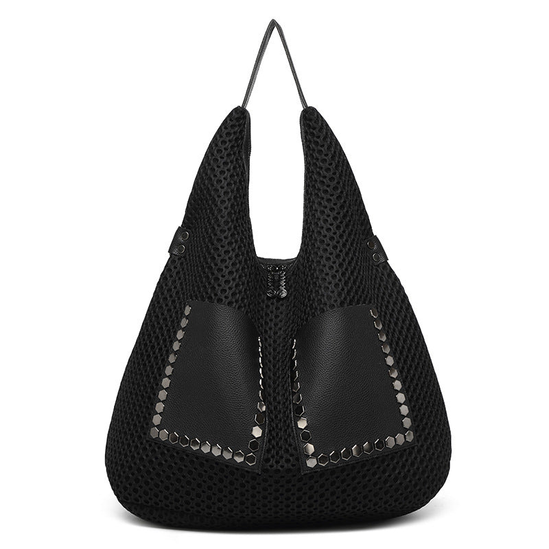 Personality Large Soft Surface Stitching Capacity Bags
