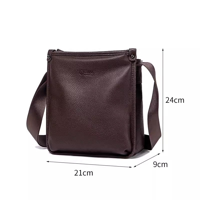 Men's First Layer Cowhide Business Genuine Leather Premium Mobile Men's Messenger Bag