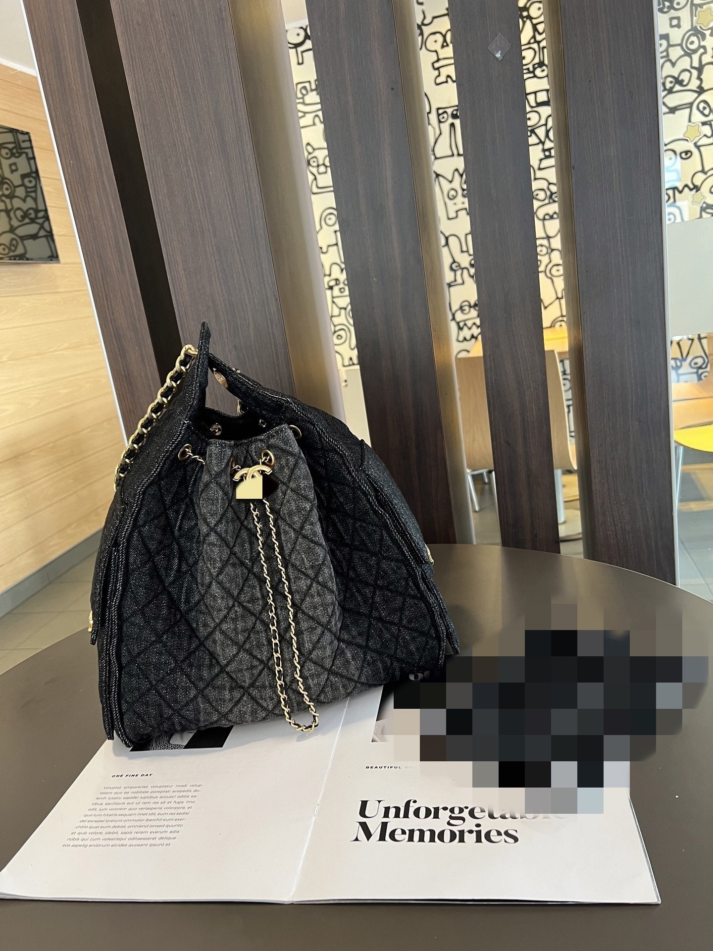 Women's Style Chain Commute Design Diamond Plaid Bucket Bag