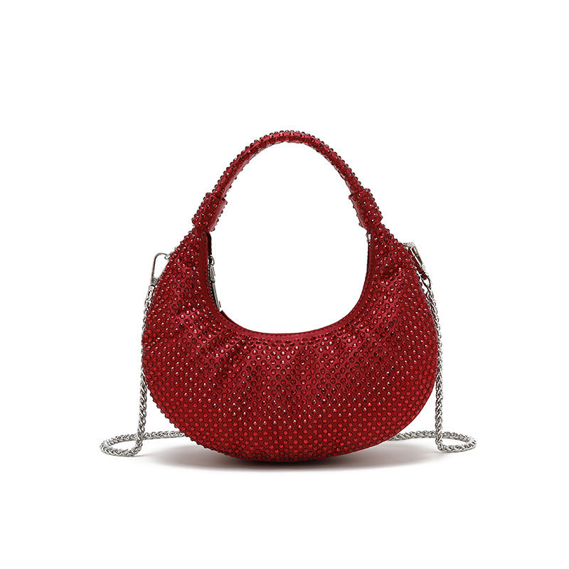 Women's Dinner Design Full Diamond Dumpling Versatile Rhinestone Handbags