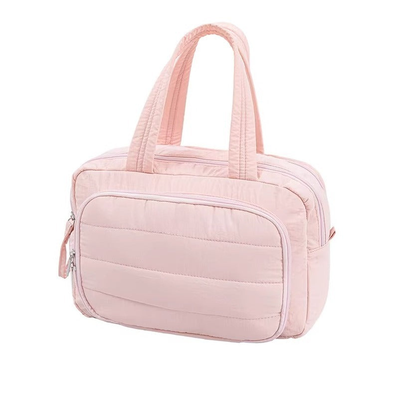 Large Capacity Partition Advanced Feeling Fluffy Makeup Bag