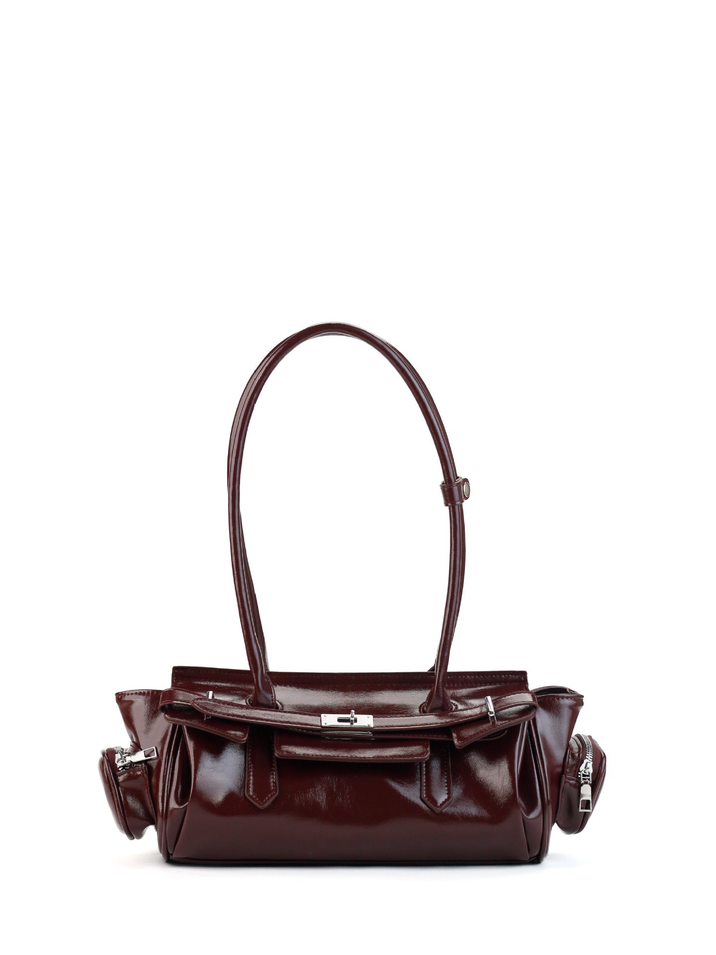 Korean Style High-grade Oil Wax Leather Motorcycle Large Capacity Women's Shoulder Bag