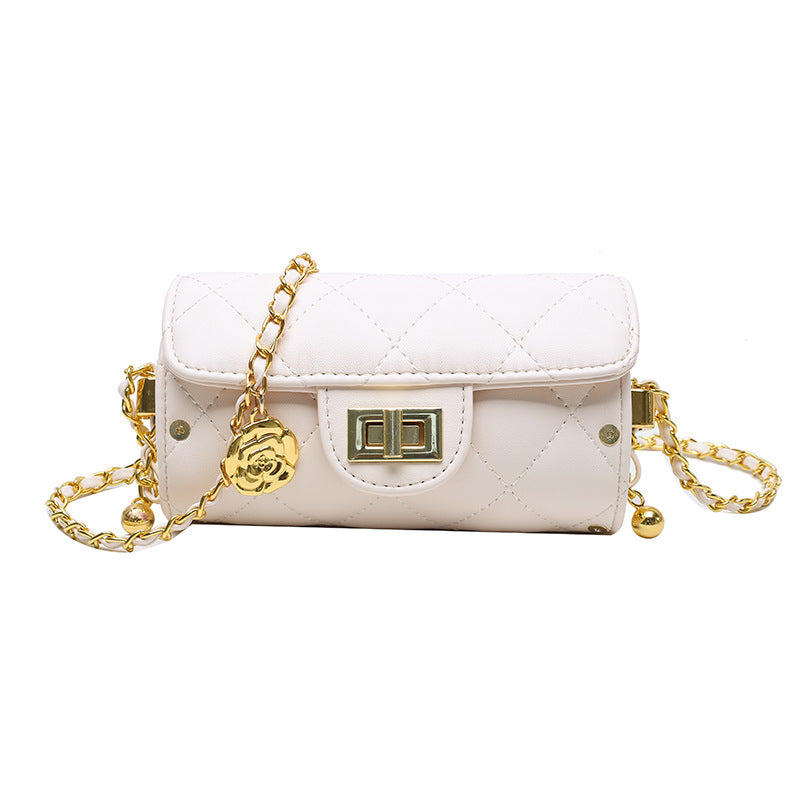 Women's Textured Western Style French Minority Rhombus Chain Personality Women's Shoulder Bag