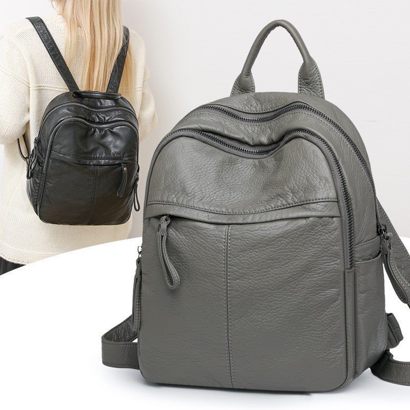 Women's Washed Leather Leisure Mini Fashion Large Bags