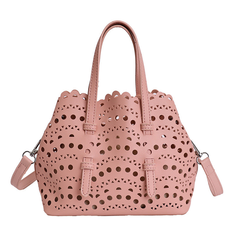 Women's Hollowed Fashion Carved Niche Korean Retro Bucket Bag