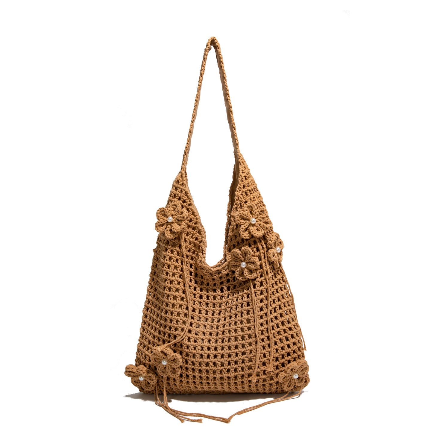 Knitted Hollow Beach Underarm Large Capacity Woven Western Style Shoulder Bags
