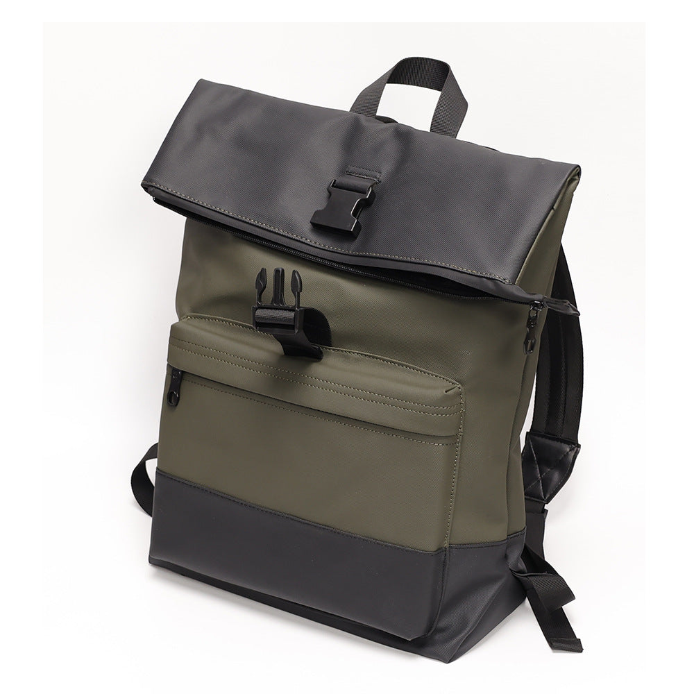Men's Stitching Fashion Large Capacity Computer Waterproof Leisure Backpack